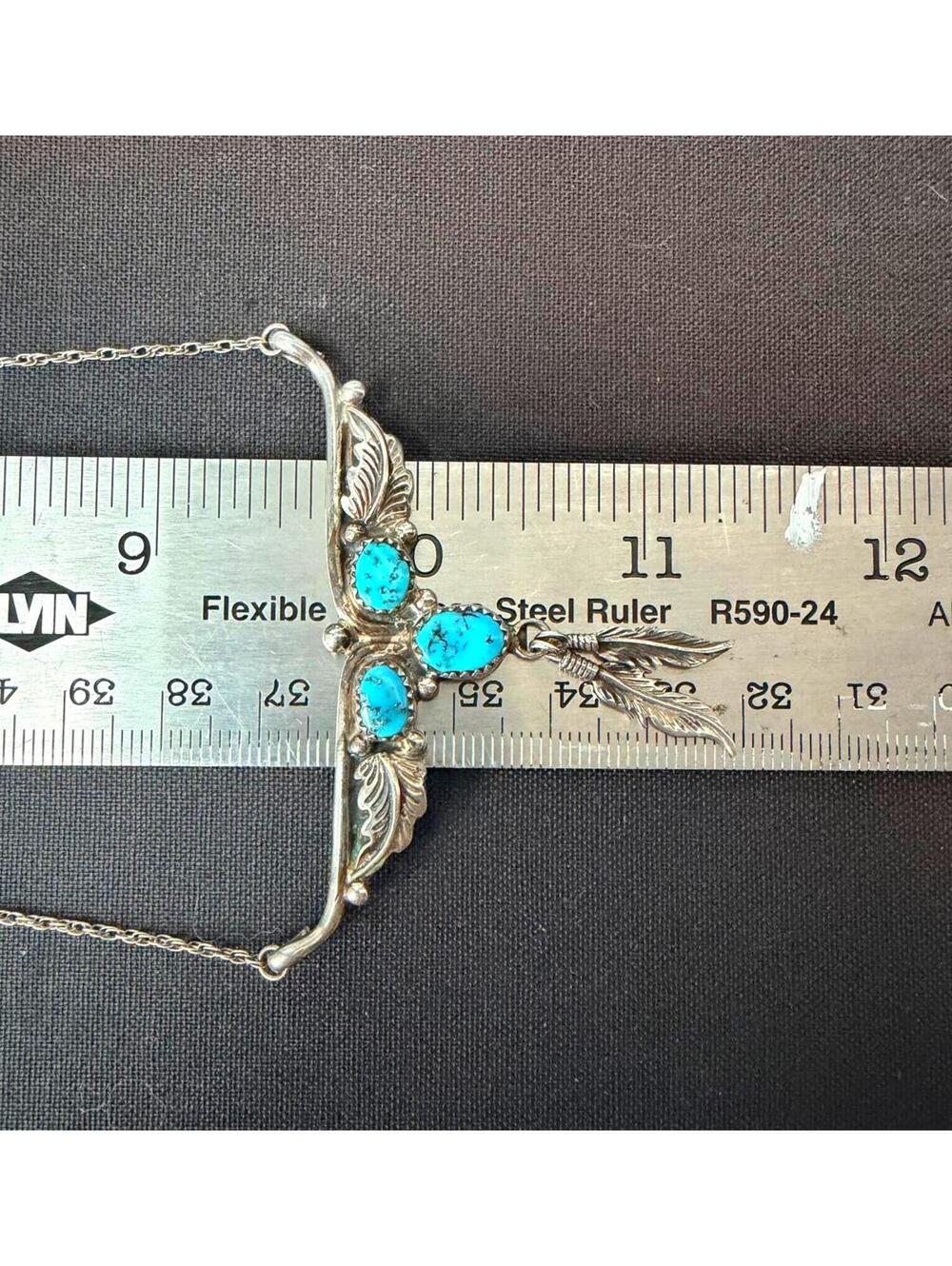 Robert Begay Navajo Sterling Turquoise Necklace Vintage - Picture 8 of 9
